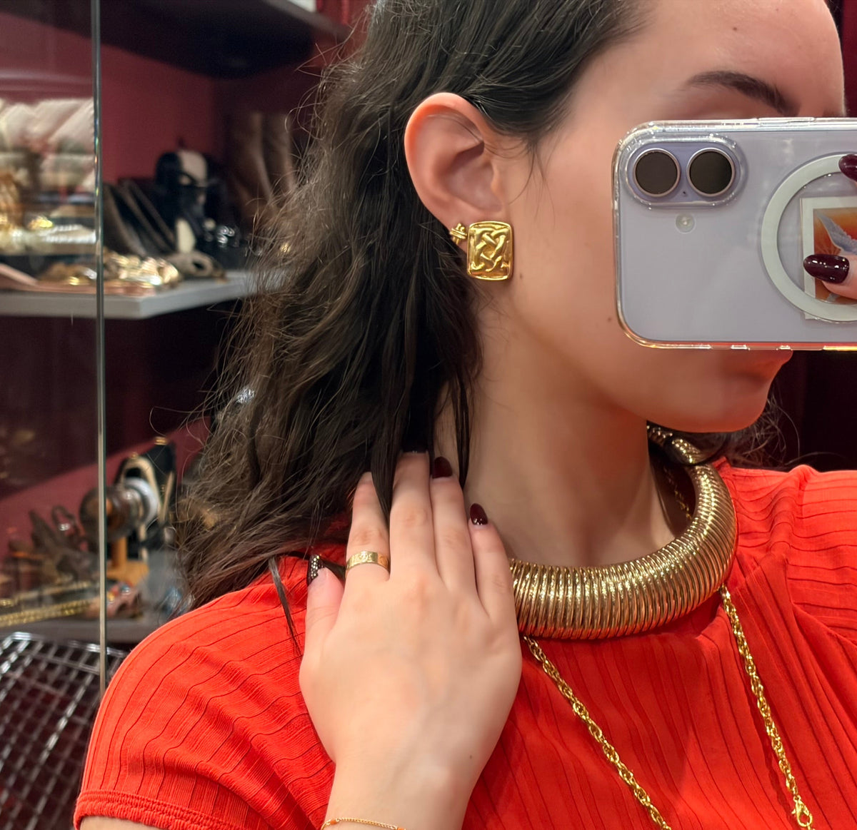 TEXTURED CLIP-ON EARRINGS