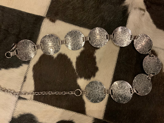 SILVER BIG CIRCLES CHAIN BELT