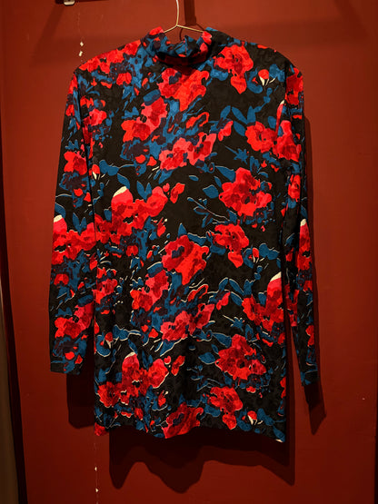 SAINT LAURENT RUNWAY FALL 2018 PRINTED FLOWER MINI DRESS