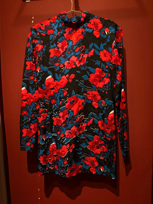 SAINT LAURENT RUNWAY FALL 2018 PRINTED FLOWER MINI DRESS