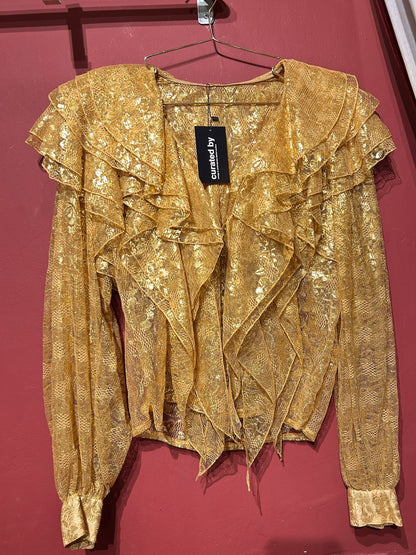 GOLDEN RUFFLES LACE TOP