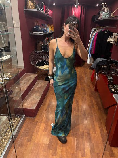 LONG & OPEN BACK MESH DRESS