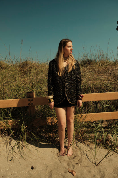 VINTAGE LACE JACKET WITH GOLD-TONES