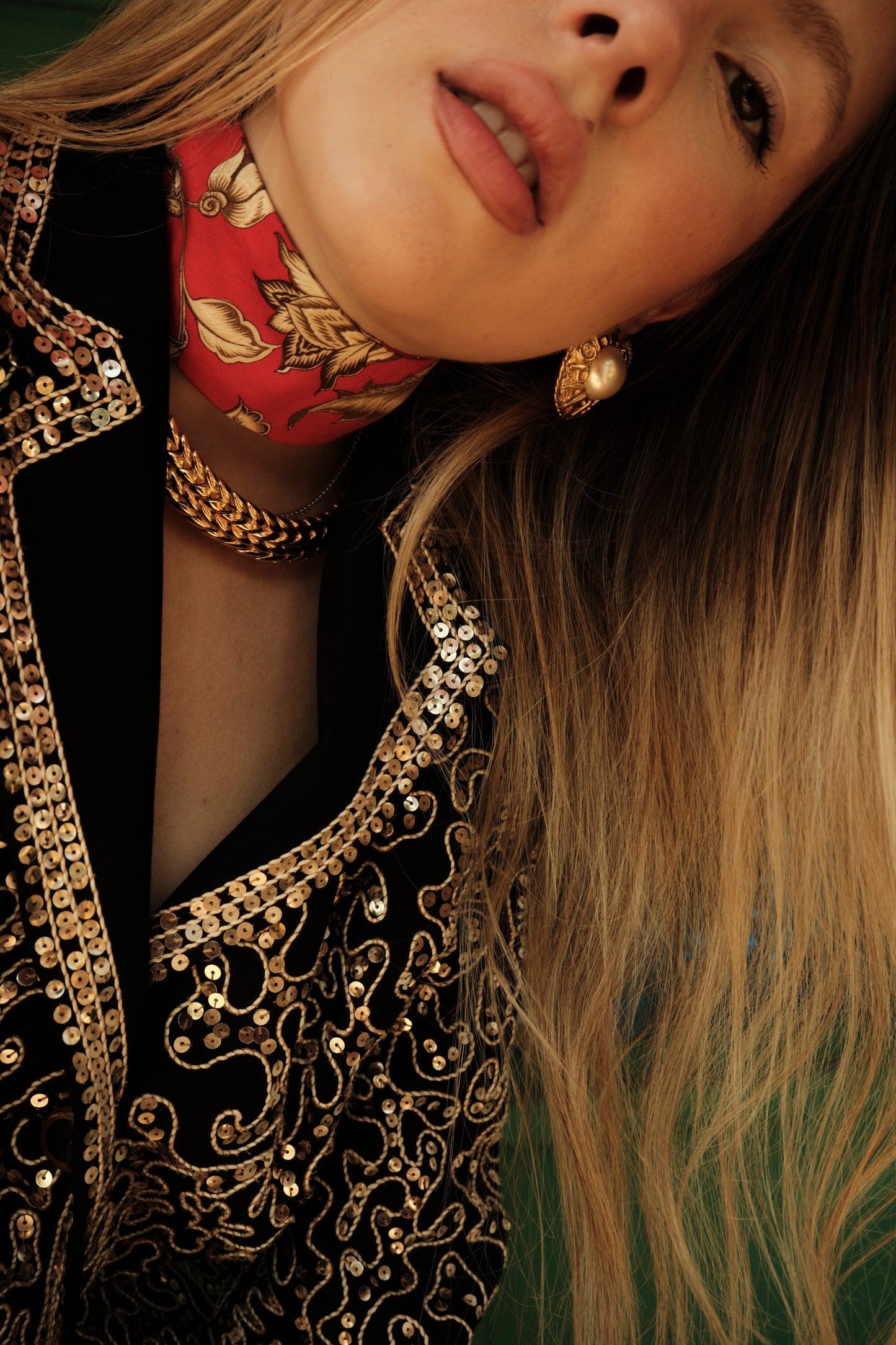 SEQUIN-EMBELLISHED BLAZER
