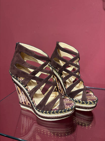 CHRISTIAN LOUBOUTIN TRIBAL SUEDE SANDALS