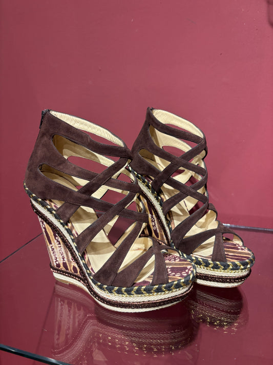 CHRISTIAN LOUBOUTIN TRIBAL SUEDE SANDALS