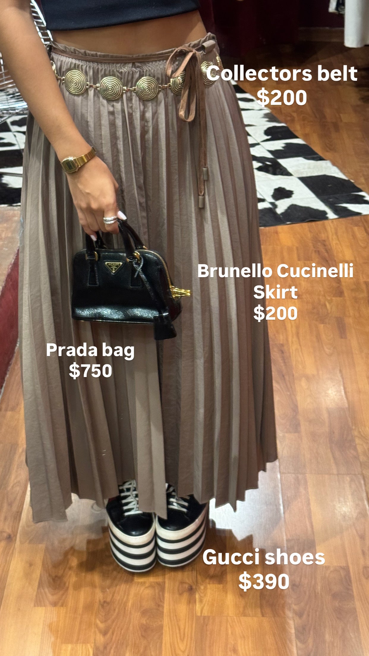 BRUNELLO CUCINELLI PLEATED LONG SKIRT