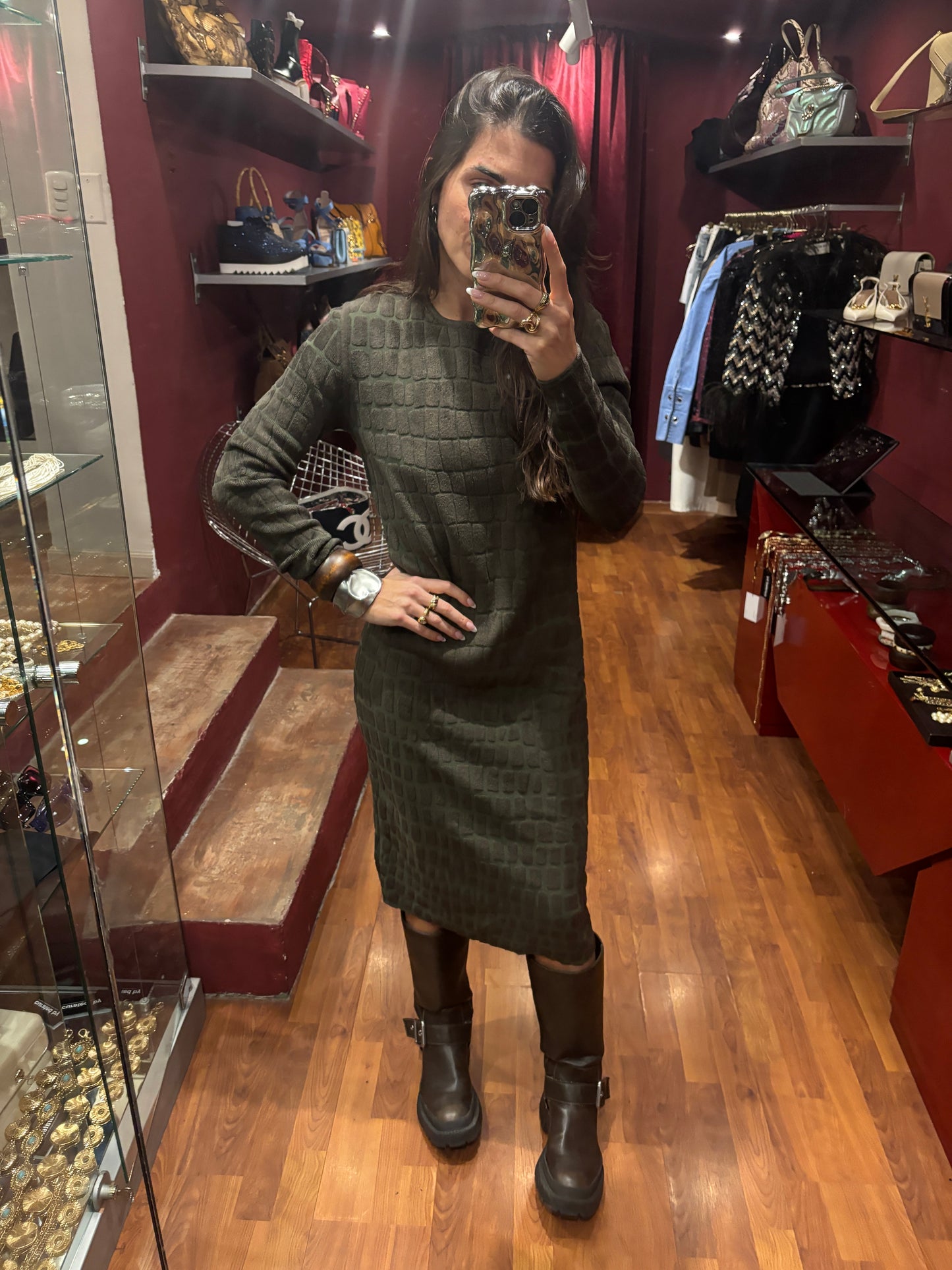 MAX MARA FITTED LONG SLEEVE DRESS