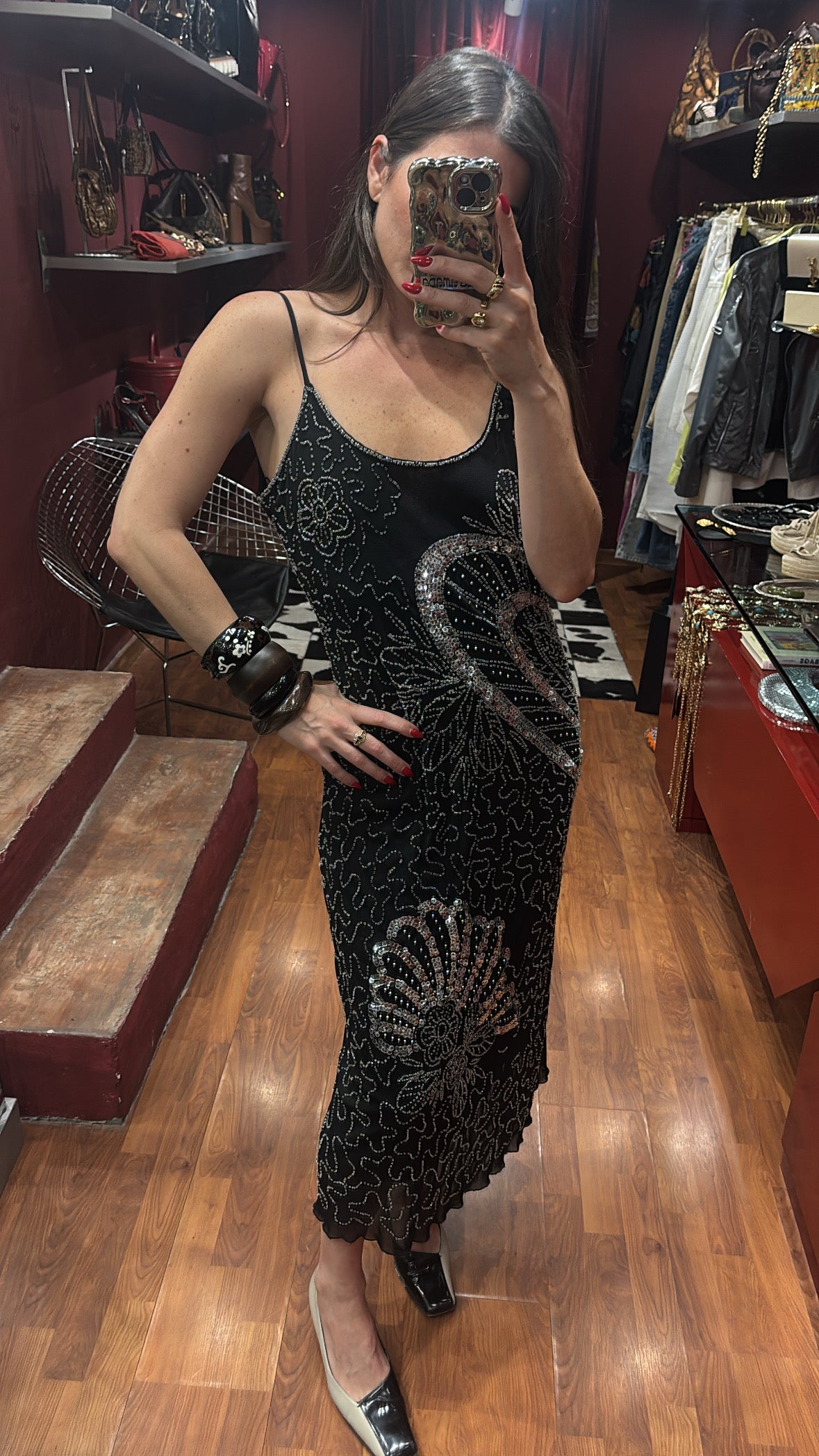 SEXY STRAPPY EMBROIDERED DRESS