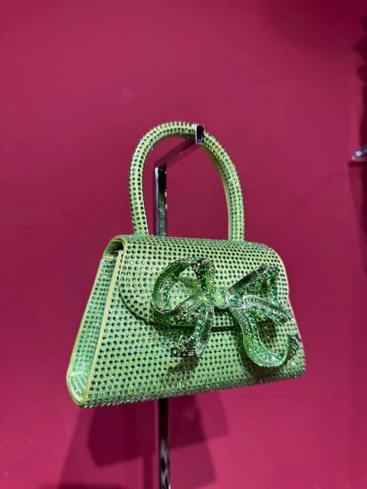 SELF PORTRAIT MINI BOW BAG IN RHINESTONES
