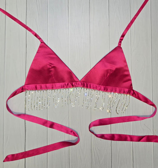 LES INCONNUS BRA TOP WITH CRYSTALS