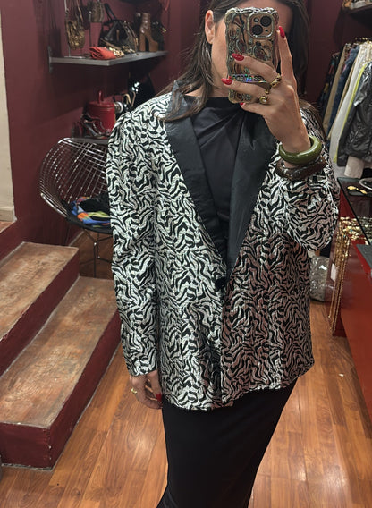 ZEBRA BROCADE SILVER JACKET