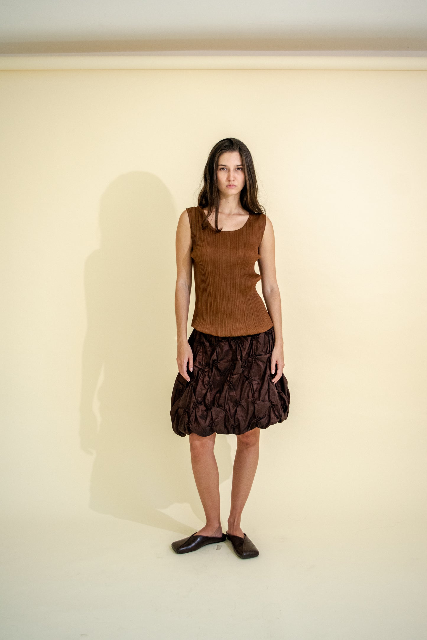 SHORT BUBBLE SKIRT WITH BOW