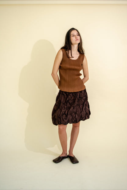 PLEATED SLEEVELESS TOP