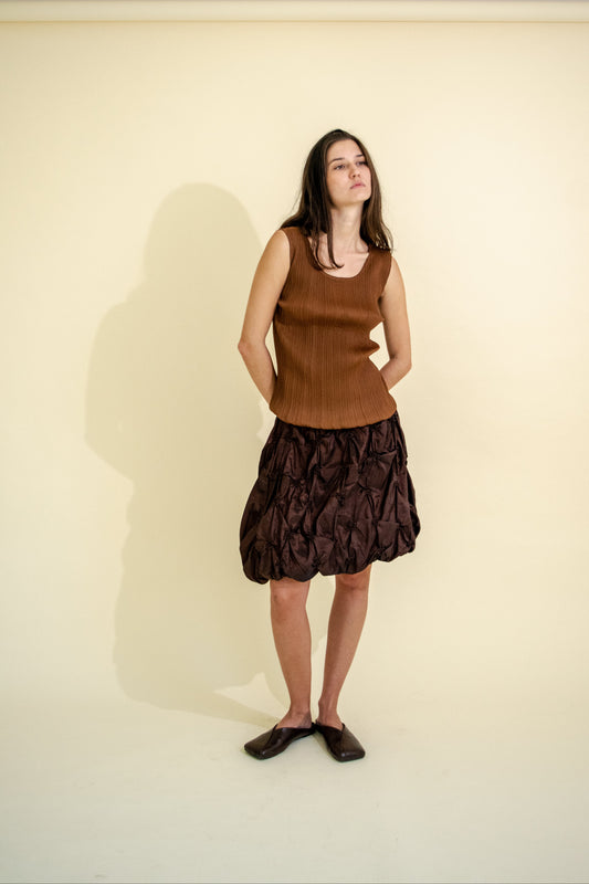 SHORT BUBBLE SKIRT WITH BOW