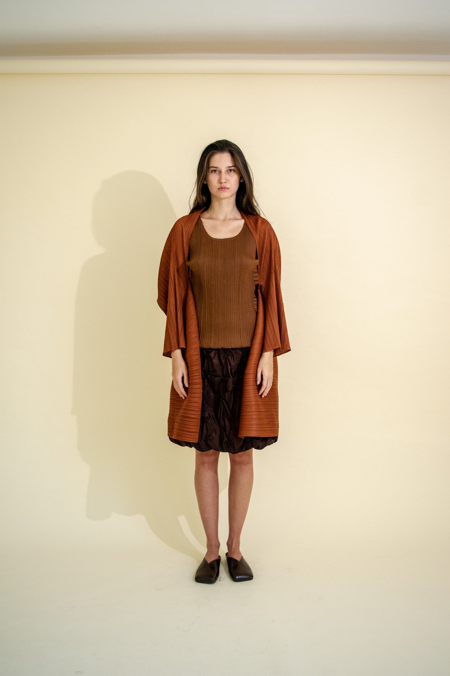 ISSEY MIYAKE LONG PLEATED OVERSHIRT