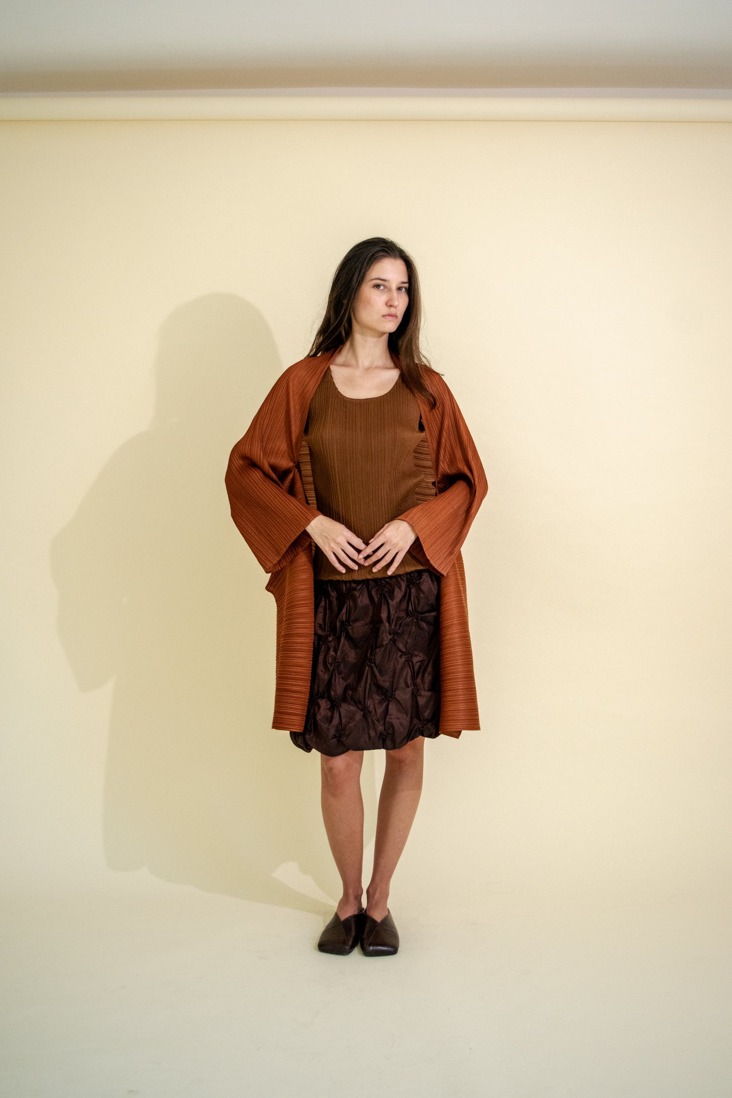 ISSEY MIYAKE LONG PLEATED OVERSHIRT