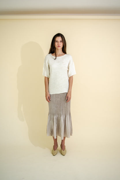 MIRROR MERMAID PLEATS MAXI SKIRT