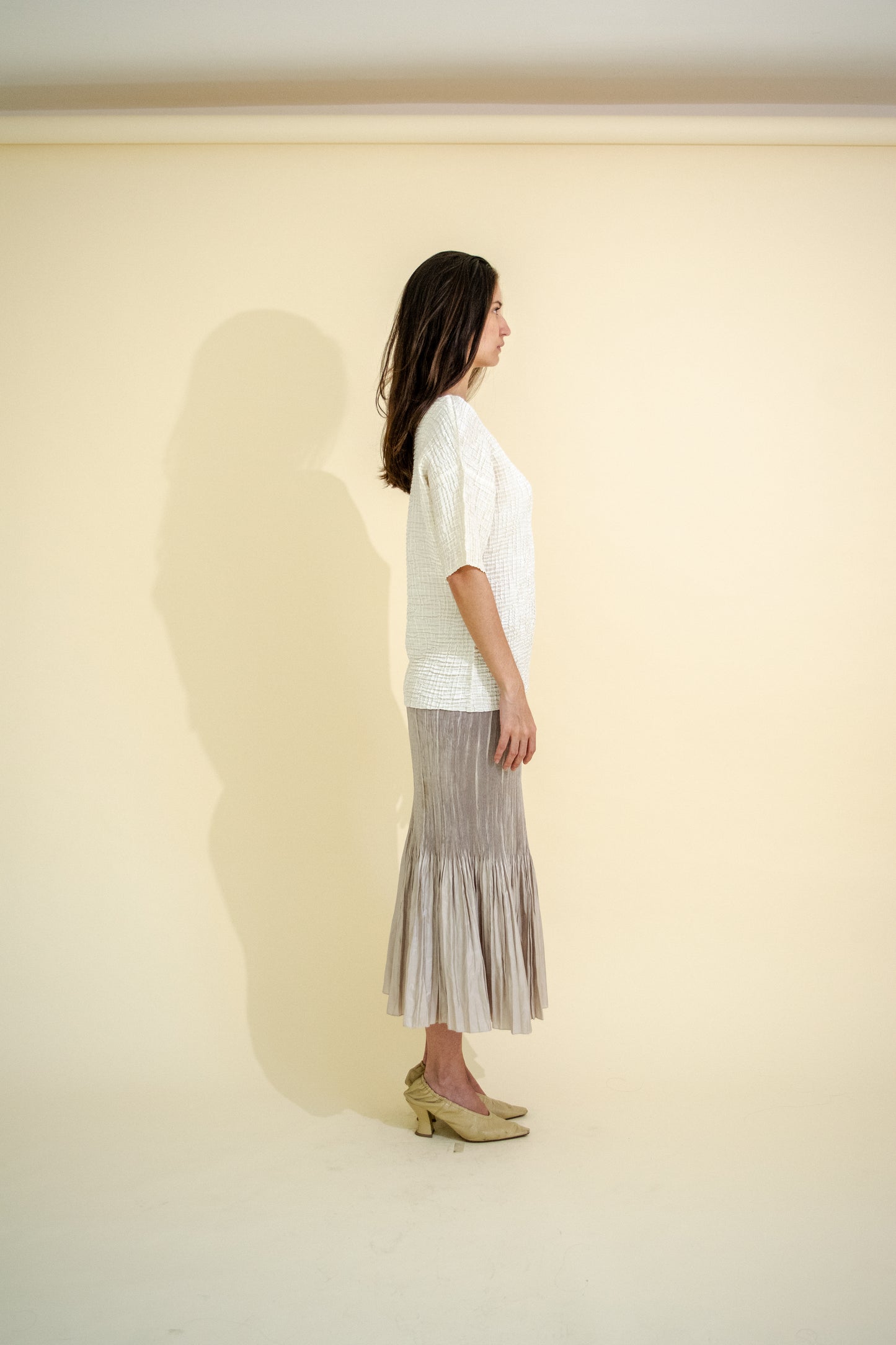 MIRROR MERMAID PLEATS MAXI SKIRT