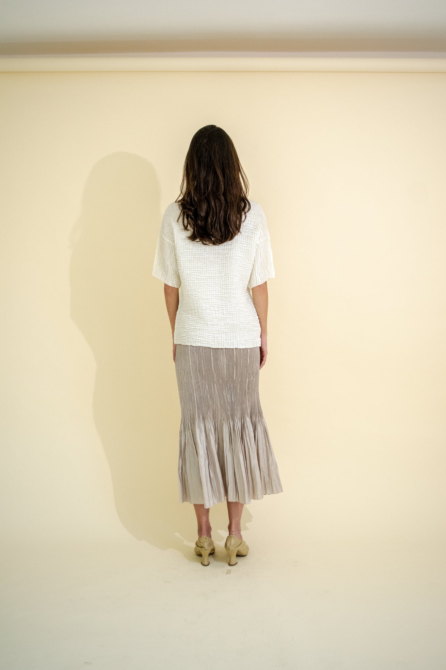 MIRROR MERMAID PLEATS MAXI SKIRT