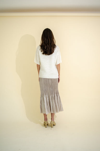 MIRROR MERMAID PLEATS MAXI SKIRT