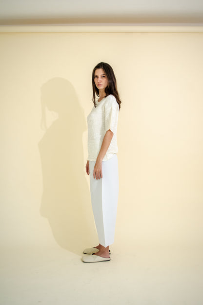 SHORT SLEEVED WAFFER TOP
