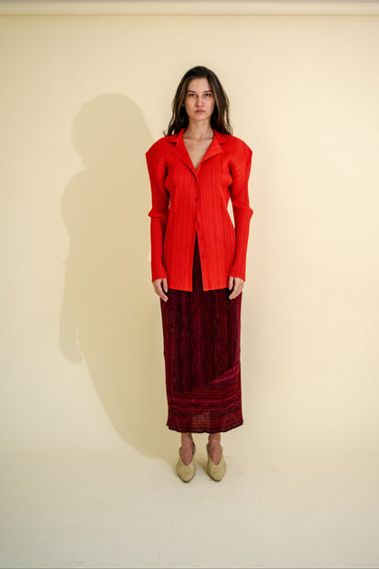 PLEATED TUBE MAXI SKIRT