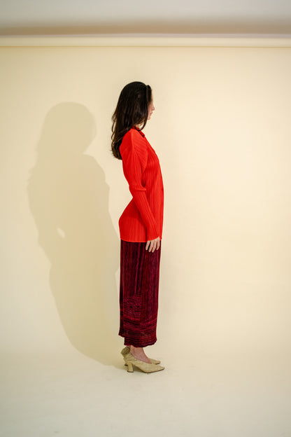 PLEATED TUBE MAXI SKIRT