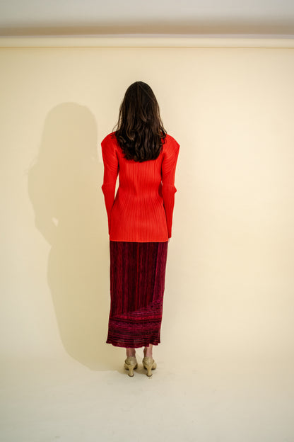 PLEATED TUBE MAXI SKIRT
