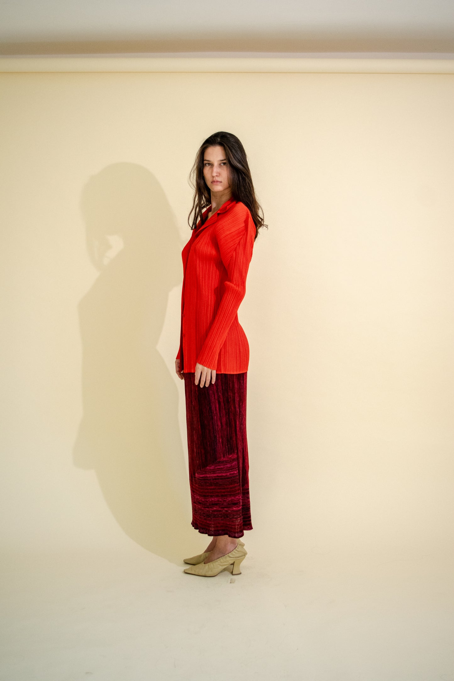 PLEATED TUBE MAXI SKIRT