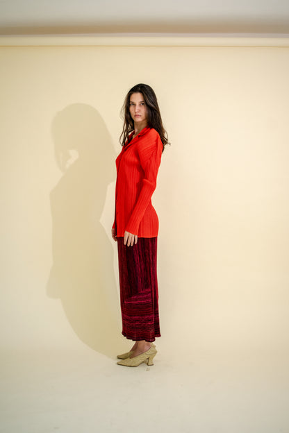 PLEATED TUBE MAXI SKIRT