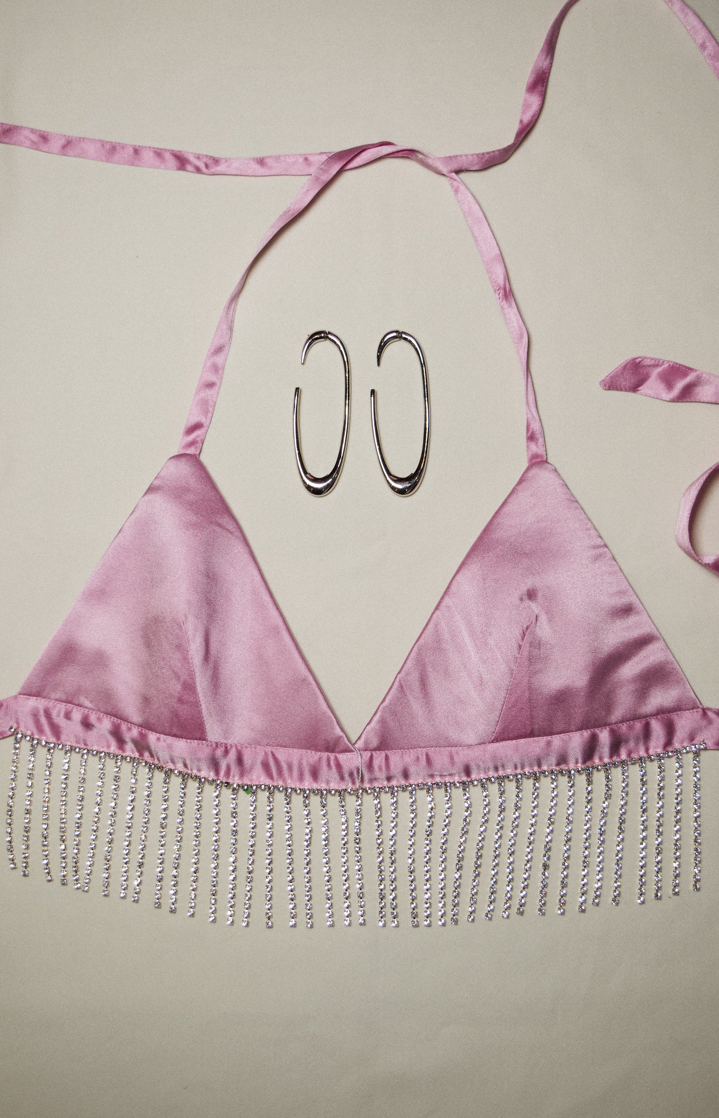 LES INCONNUS BRA TOP WITH CRYSTALS