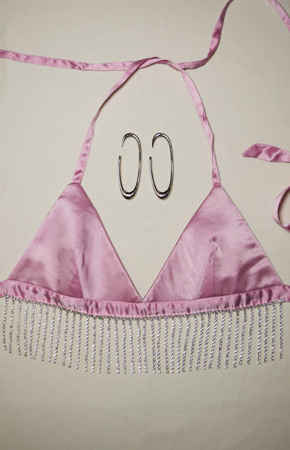 LES INCONNUS BRA TOP WITH CRYSTALS