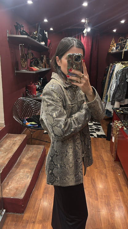 PRINT SNAKE LEATHER JACKET