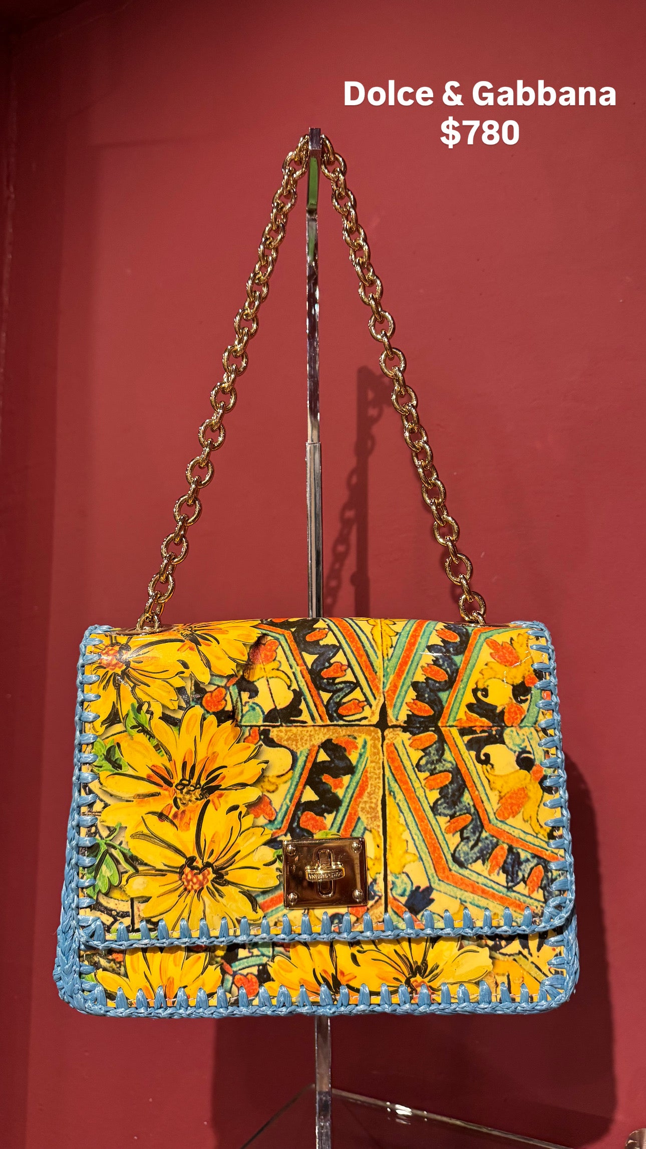 DOLCE & GABBANA PRINTED CHAIN BAG