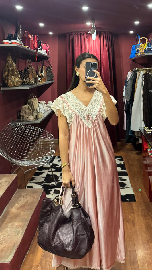 LONG NUISETTE WITH LACE COLLAR
