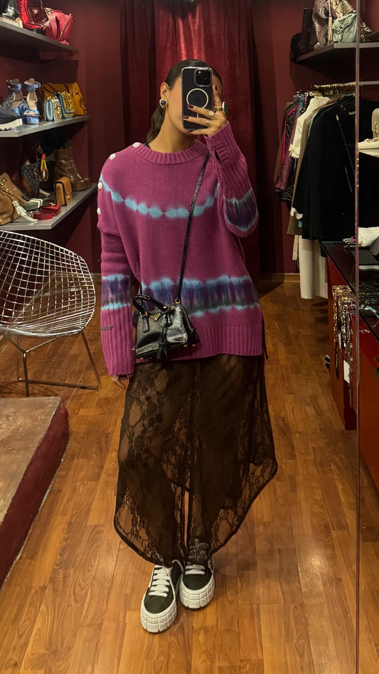 ZADIG & VOLTAIRE CACHEMIRE COLORFUL SWEATER