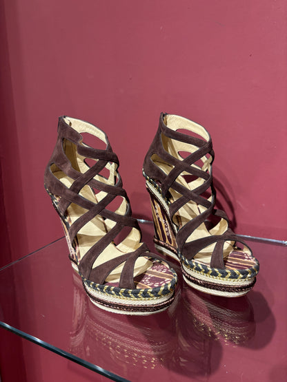 CHRISTIAN LOUBOUTIN TRIBAL SUEDE SANDALS