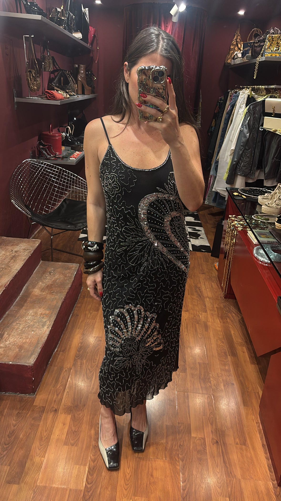 SEXY STRAPPY EMBROIDERED DRESS