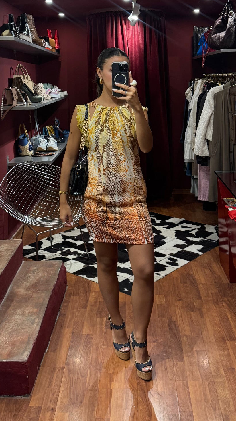 JUST CAVALLI MINI PYTHON PRINT DRESS