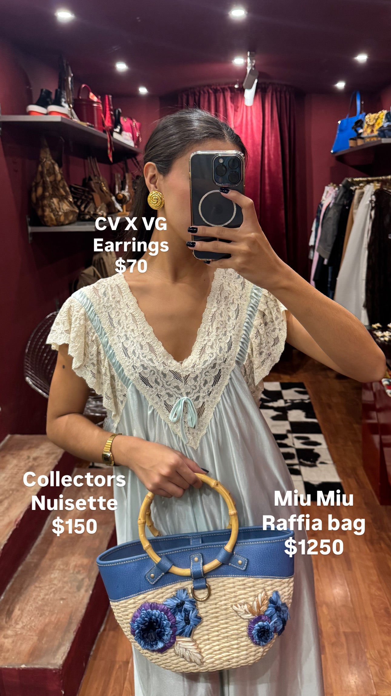 LONG NUISETTE WITH LACE COLLAR