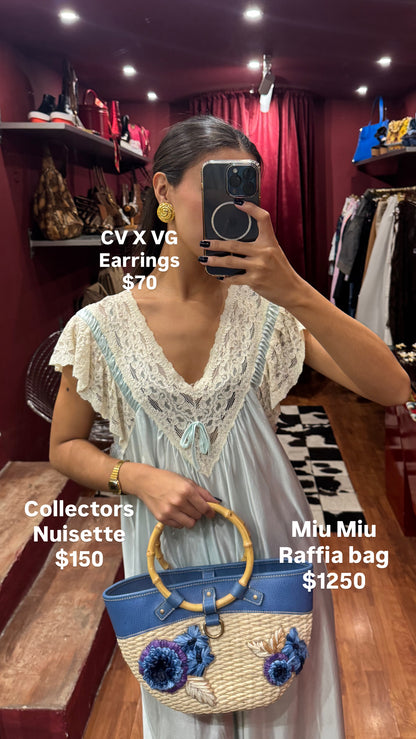 LONG NUISETTE WITH LACE COLLAR