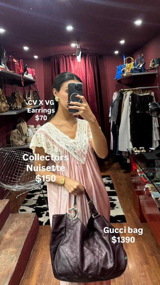 LONG NUISETTE WITH LACE COLLAR