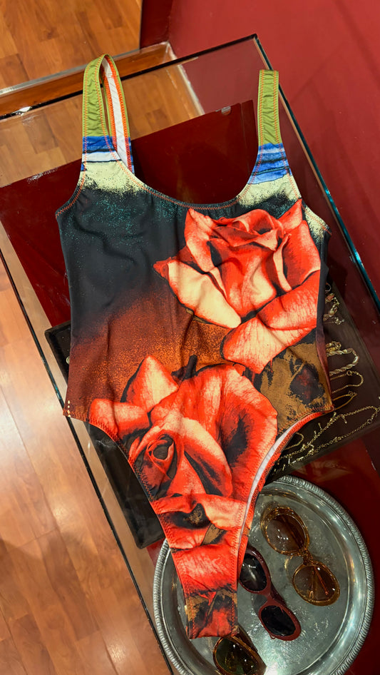 JEAN PAUL GAULTIER ROSES ONE-PIECE BATHING SUIT
