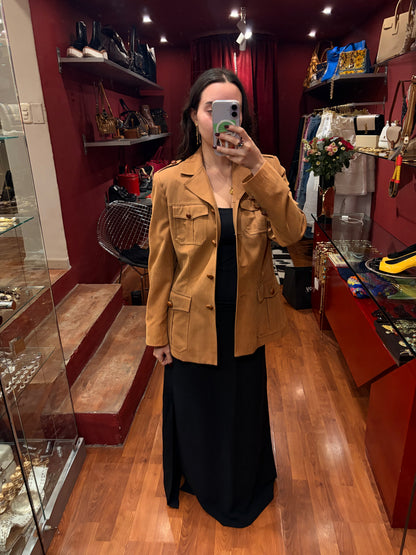 VERTIGO SUEDE LIKE VELVEL JACKET WITH 4 POCKETS