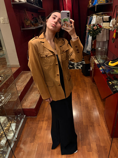 VERTIGO SUEDE LIKE VELVEL JACKET WITH 4 POCKETS