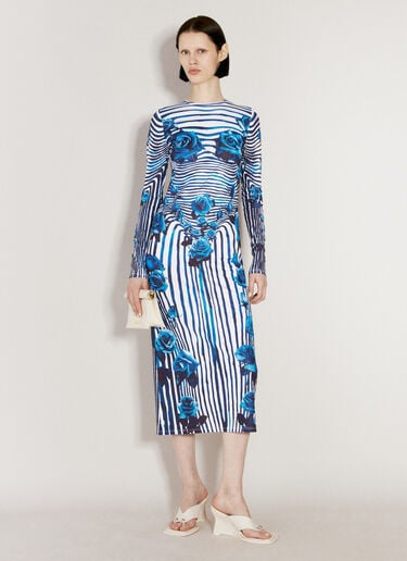 JEAN PAUL GAULTIER DRESS WITH BLUE FLOWER PRINT