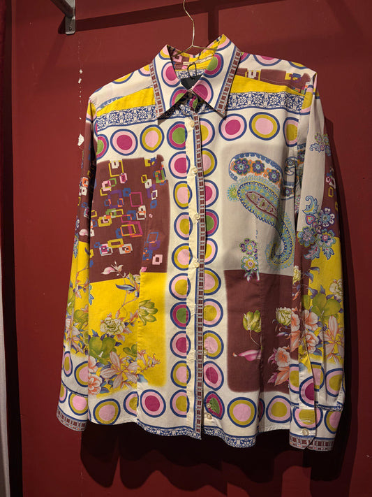 ETRO COTTON SHIRT WITH ICONIC FLOWER PRINT
