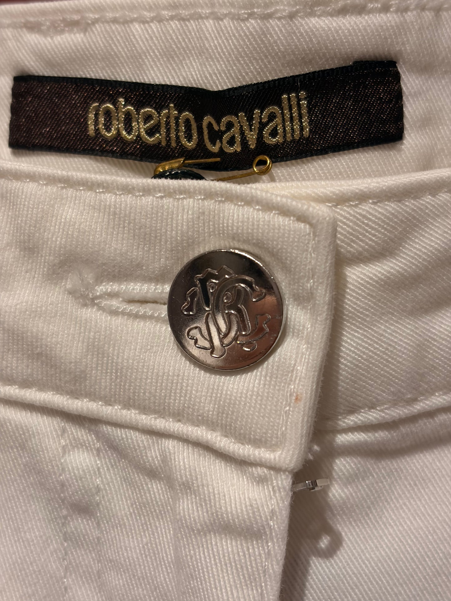 ROBERTO CAVALLI DENIM PANT WITH SIDE BAND