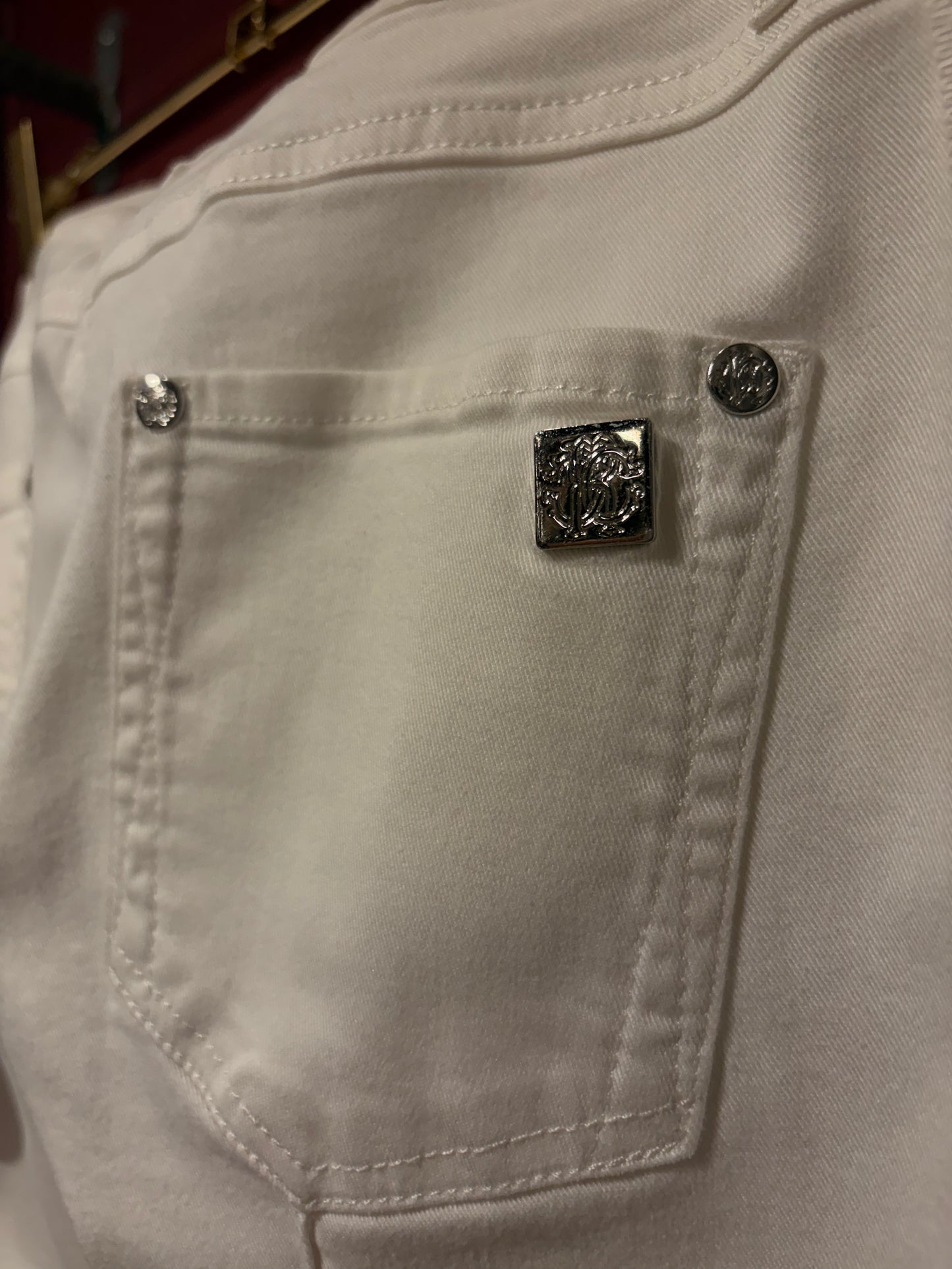 ROBERTO CAVALLI DENIM PANT WITH SIDE BAND